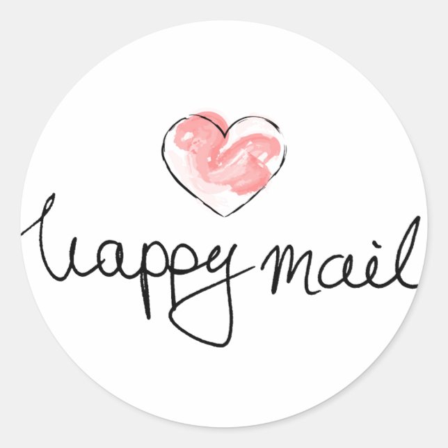 Sticker Rond Entreprise de courrier heureux - Cœur mignon (Devant)