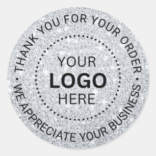Sticker Rond Entreprise de logo d'entreprise personnalisé Merci