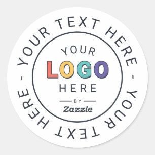 Sticker Rond Entreprise de logo et de texte personnalisés