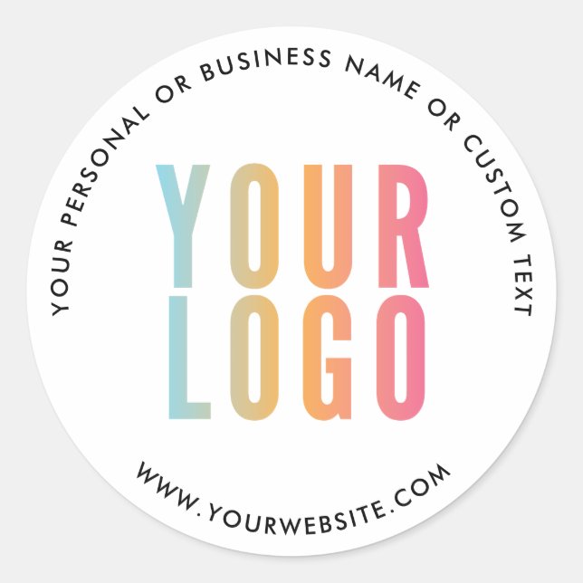 Sticker Rond Entreprise de logos personnalisés pour entreprises (Devant)