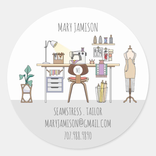 Sticker Rond Entreprise De Mer Ou Sur Mesure (Devant)