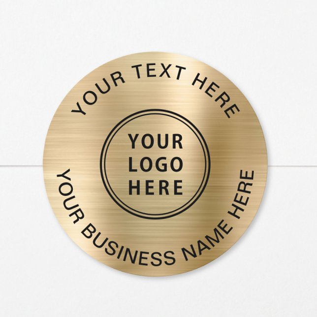 Sticker Rond Entreprise Logo Or (Créateur téléchargé)