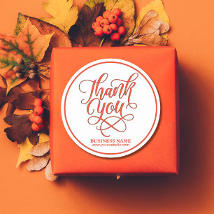 Sticker Rond Entreprise Merci rouge   Ajouter un LOGO