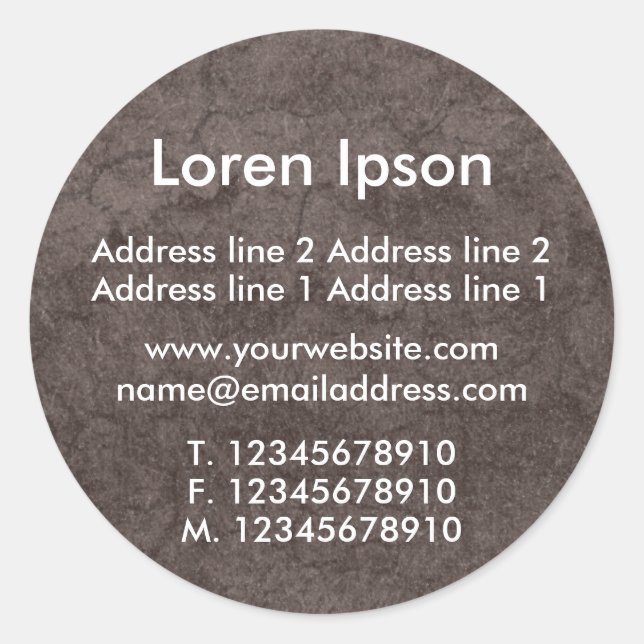 Sticker Rond Entreprise/profil au sol (Devant)