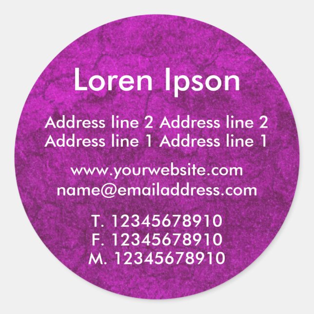 Sticker Rond Entreprise / Profil Planète Rose (Devant)