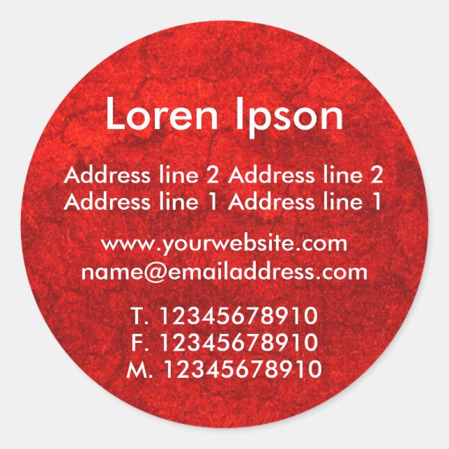 Sticker Rond Entreprise/Profil Red Planet (Devant)