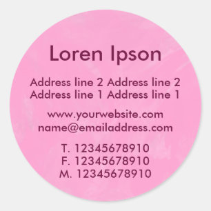 Sticker Rond Entreprise/profil rose brossé