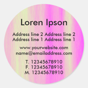 Sticker Rond Entreprise/profil rose et crème