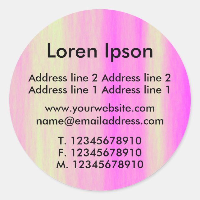 Sticker Rond Entreprise/profil rose et crème (Devant)