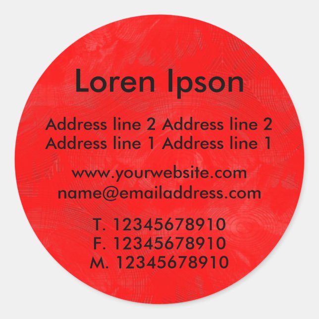 Sticker Rond Entreprise / profil rouge peint (Devant)