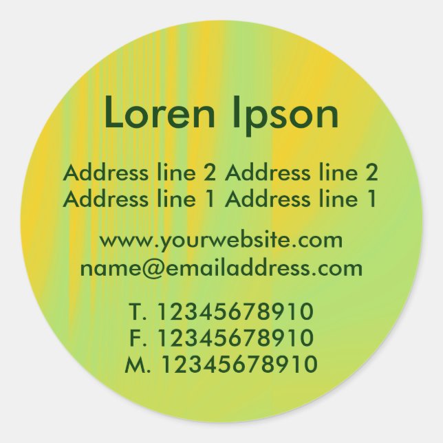 Sticker Rond Entreprise/profil vert et orange (Devant)