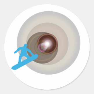 Sticker Rond entrer dans le snowboard
