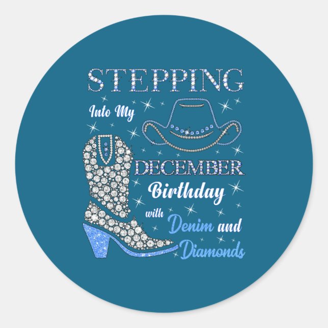 Sticker Rond Entrer dans mon anniversaire de décembre avec deni (Devant)