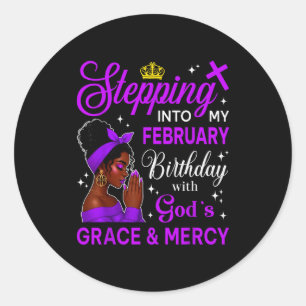 Sticker Rond Entrer Dans Mon Anniversaire De Février En Afro No