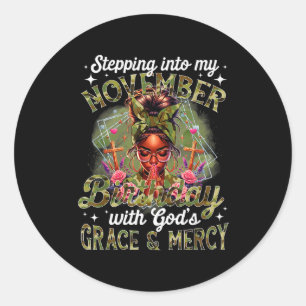 Sticker Rond Entrer dans mon anniversaire de novembre Femmes no