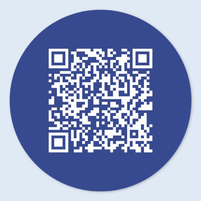Sticker Rond Entrer l'URL Généré instantanément Code QR | bleu  (Créateur téléchargé)
