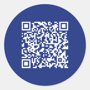 Sticker Rond Entrer l'URL Généré instantanément Code QR   bleu 