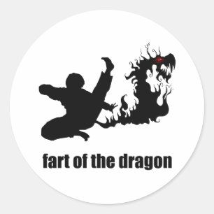 Sticker Rond Entrez le panier du dragon