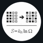 Sticker Rond Entropy<br><div class="desc">In thermodynamics,  Entropy is a measure of disorder. Entropy always increases  over time. And so time has a direction.</div>