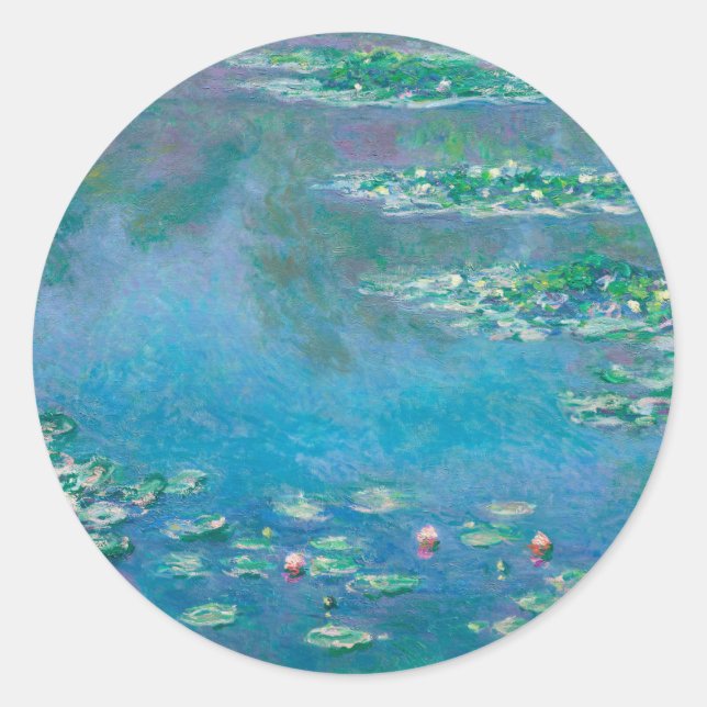 STICKER ROND ENVELOPE SEAL : CLAUDE MONET : NÉNUPHAR (Devant)