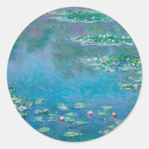 STICKER ROND ENVELOPE SEAL : CLAUDE MONET : NÉNUPHAR