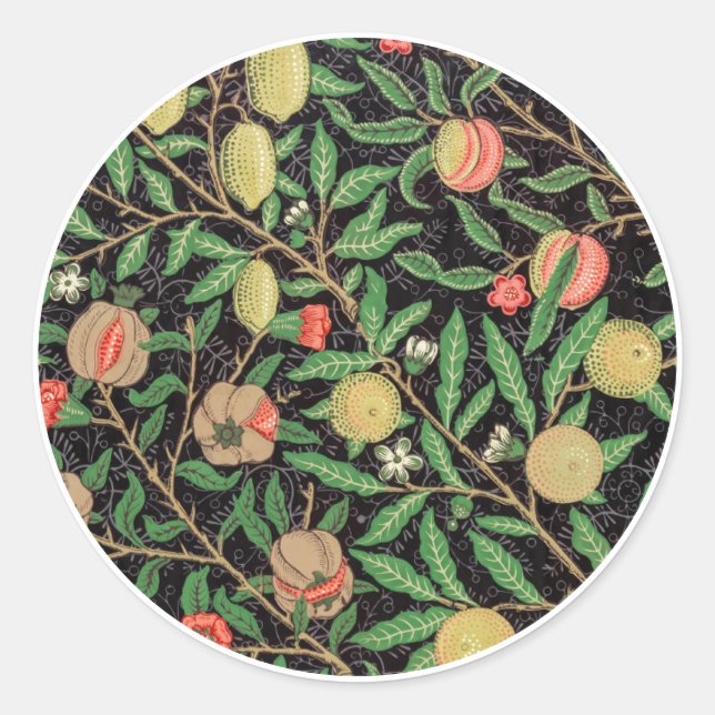 STICKER ROND ENVELOPE SEAL : WILLIAM MORRIS : POMEGRANATE (Devant)