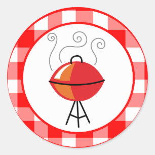 Sticker Rond Enveloppe 20 - 1,5" Grill Aliments Summe Barbecue