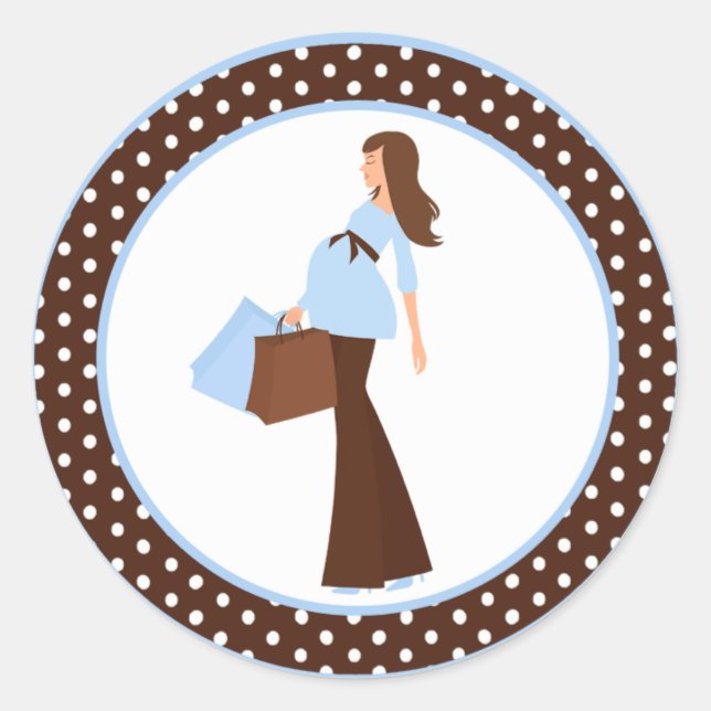 Sticker Rond Enveloppe 20 - 1,5" Pois de maman Seal Blue Mod (Devant)