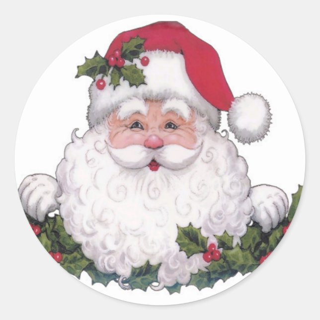 Sticker Rond Enveloppe autocollante père Noël pour Noël (Devant)