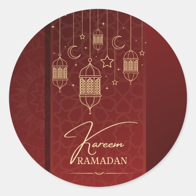 Sticker Rond Enveloppe cadeau Ramadan Kareem (Devant)