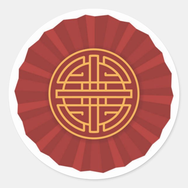 Sticker Rond Enveloppe chinoise de mariage de bonne chance (Devant)