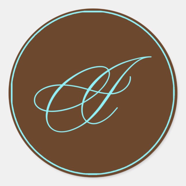 Sticker Rond Enveloppe Chocolat Sceau Et Mariage Monogramme Ble (Devant)
