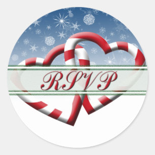 Sticker Rond Enveloppe Coeurs de Noël RSVP Holiday RSVP