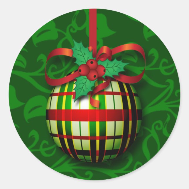 Sticker Rond Enveloppe de cartes de Noël | Cadeaux de Noël (Devant)