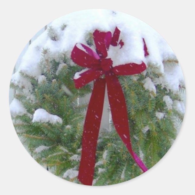 Sticker Rond Enveloppe de cartes de vacances (Devant)