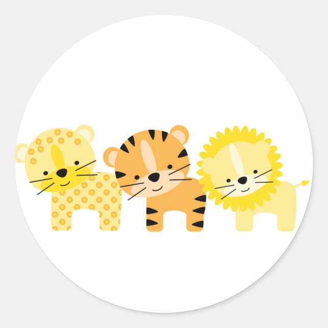 Sticker Rond Enveloppe de chats de la jungle (Devant)