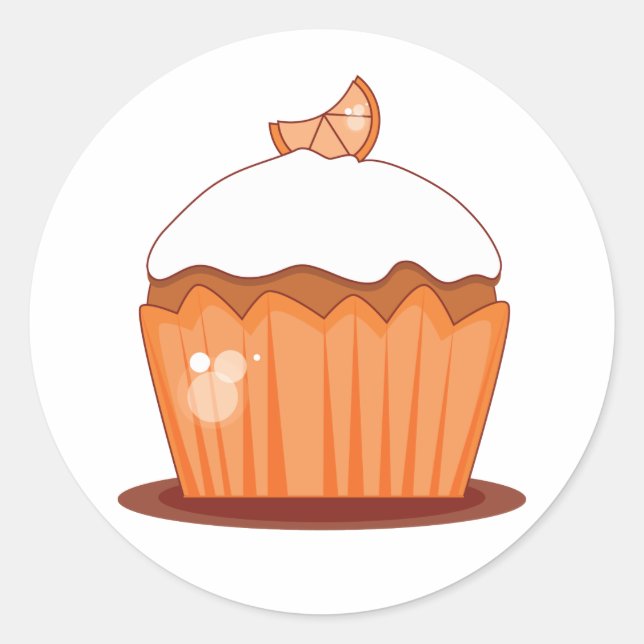 Sticker Rond Enveloppe de coordination de cupcake orange - Phoq (Devant)