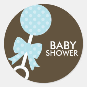 Sticker Rond Enveloppe de douche de bébé en roseau