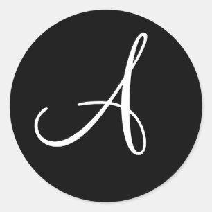 Sticker Rond Enveloppe de Faire-part de mariage monographique p