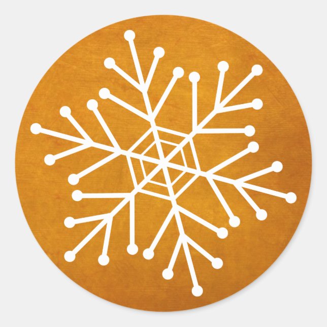 Sticker Rond Enveloppe de flocon de neige ou joints présents (Devant)