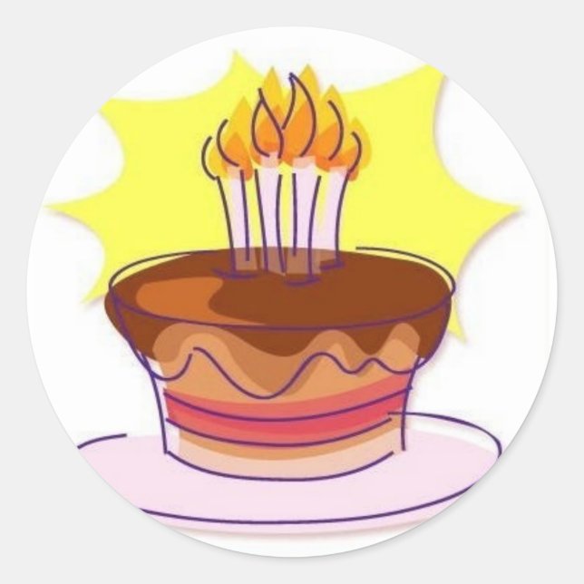 Sticker Rond Enveloppe de gâteau d'anniversaire (Devant)