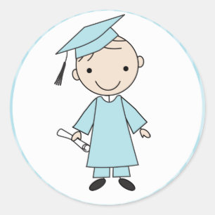 Sticker Rond Enveloppe de graduation pour garçons