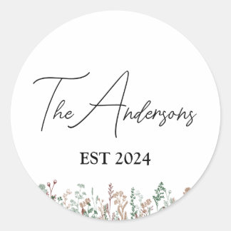 Sticker Rond Enveloppe de mariage personnalisée