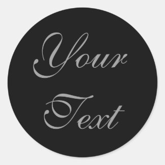 Sticker Rond Enveloppe de mariage personnalisée en noir avec te