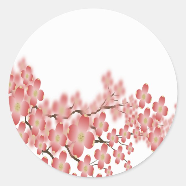 Sticker Rond Enveloppe de mariage Sceau Dogwood Design (Devant)