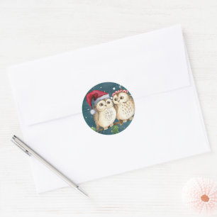Sticker Rond Enveloppe de Noël des choux de Père Noël