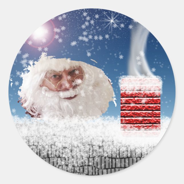 Sticker Rond Enveloppe de Noël modèle photo (Devant)