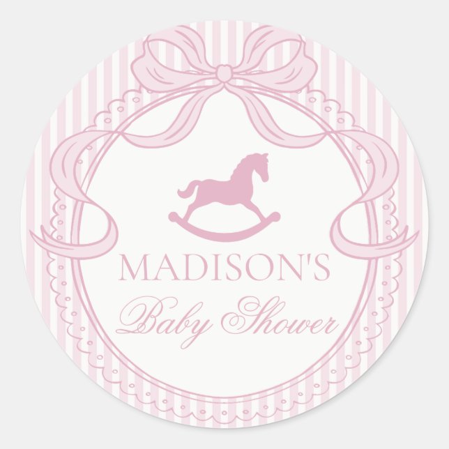 Sticker Rond Enveloppe de scellement de Baby Shower de Cheval à (Devant)