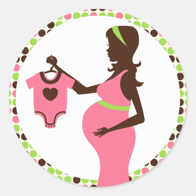 Sticker Rond Enveloppe de vêtements pour bébé et dame enceinte (Devant)