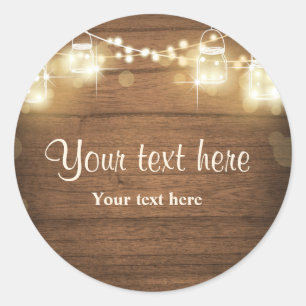 Sticker Rond Enveloppe en bois rustique joint Élégant